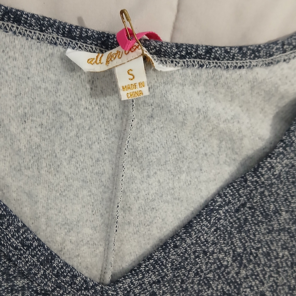 Heather Blue Knit Dress | Cozy Fall Layering | Soft Stretch V-Neck New Sz Small - Picture 6 of 6